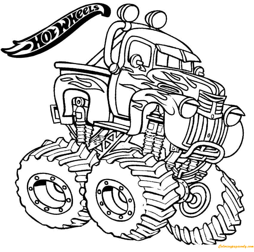 Monster Truck Hot Wheels Coloring Pages - Transport ...