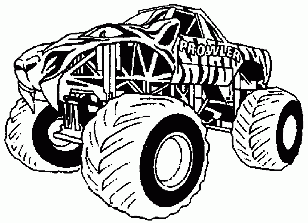 Página para colorir Monster Truck Prowler