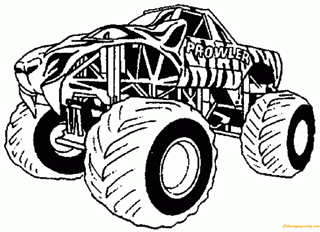 Página para colorir Monster Truck Prowler