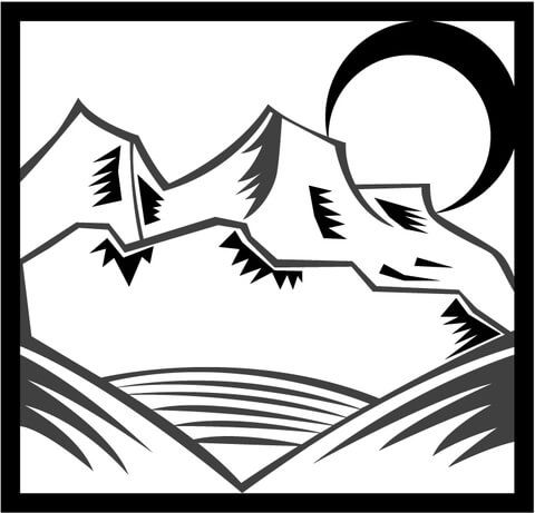 Moon Shining On The Mountains Coloring Page