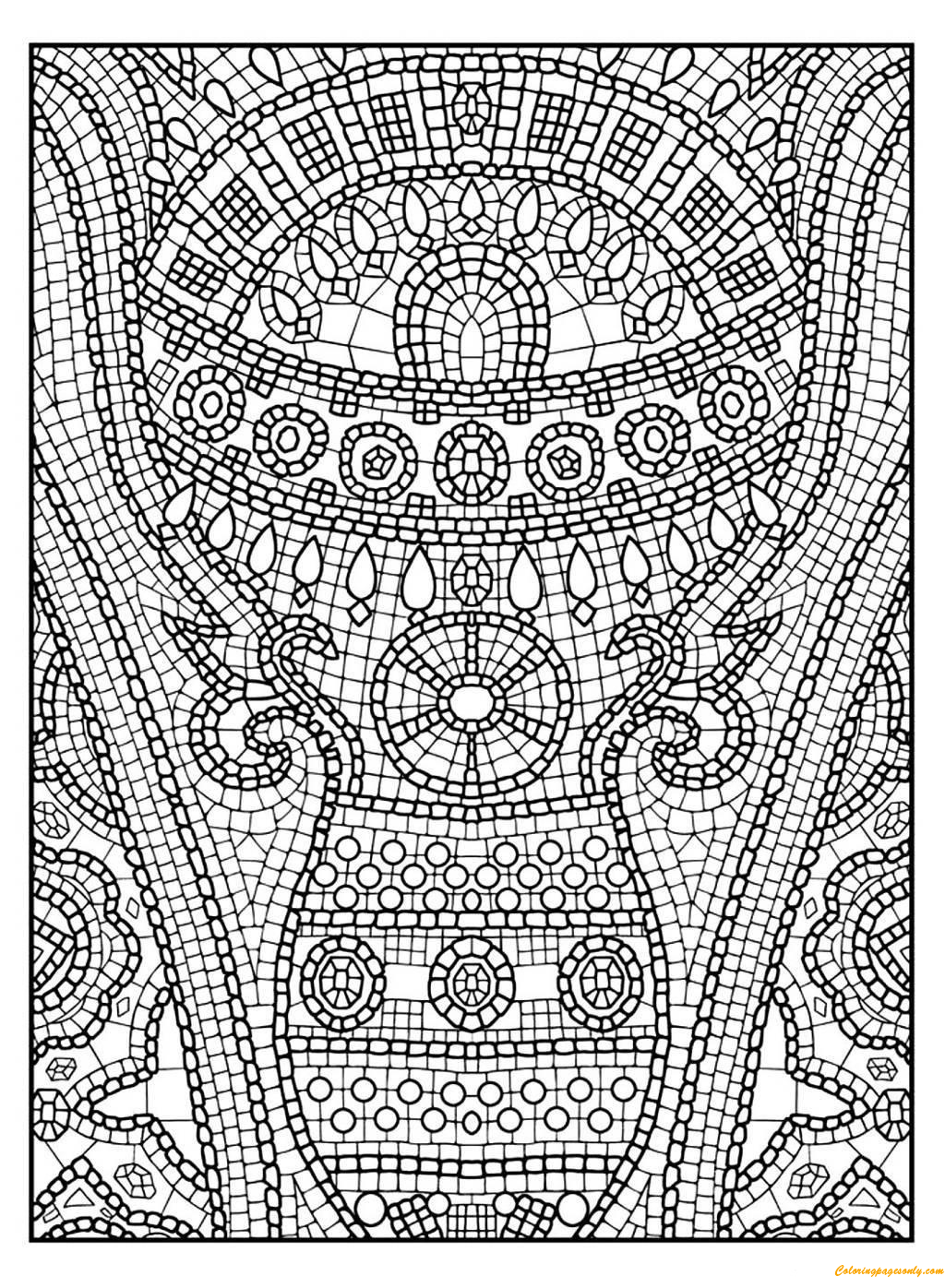 Mosaic Patterns Coloring Page - Free Coloring Pages Online