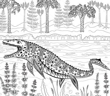 Mosasaurs Prehistoric Reptile Monster Coloring Page