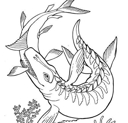 Download Dinosaur Sea Monster Jurassic Coloring Pages - Dinosaurs Coloring Pages - Free Printable ...