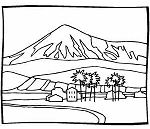 Mountain Behind House Coloring Pages