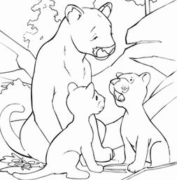 Mountain Lions Coloring Page