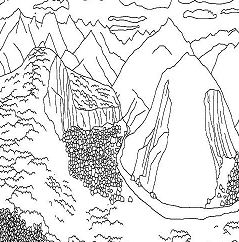 Mountains Coloring Page