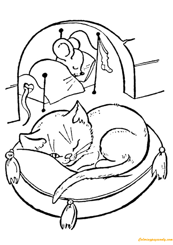 cat and mouse printable coloring pages