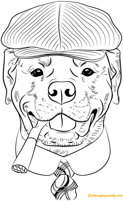 Mr Dog Smoking Coloring Pages