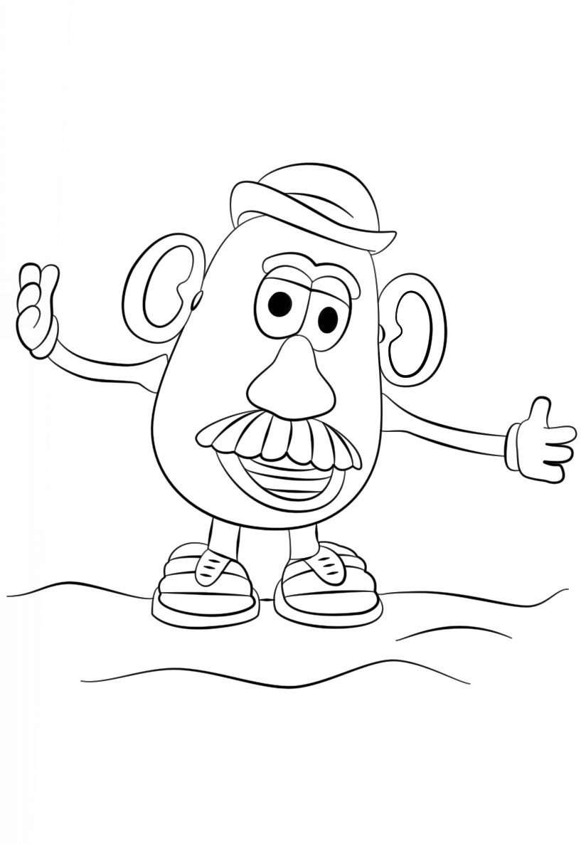 Mr.Potato Head spreads his arms Coloring Page