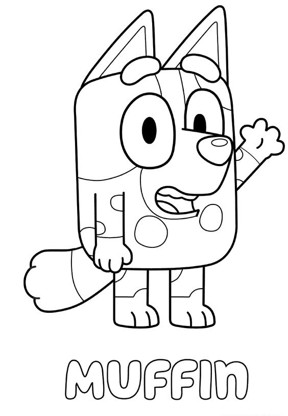 Muffin Bluey Coloring Pages - Bluey Coloring Pages - Free Printable