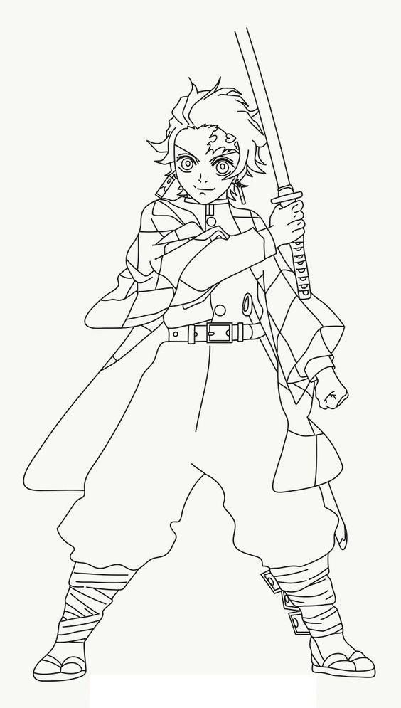 Muichiro Tokito Character Coloring Page