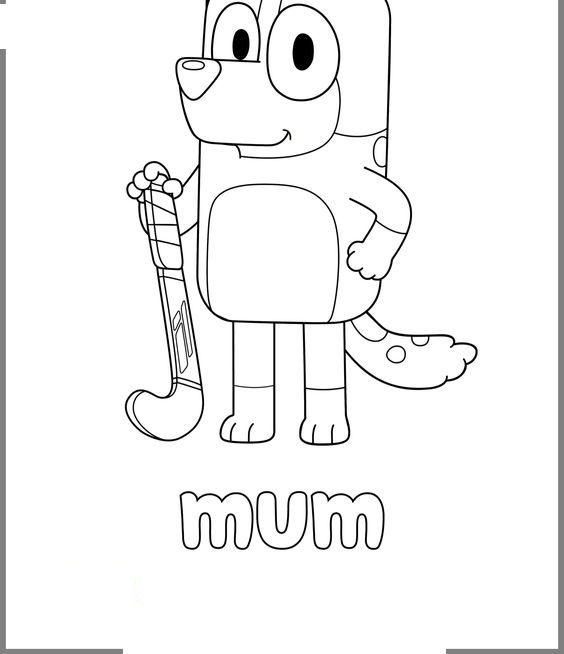 Coloriage Maman Bluey de Bluey