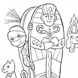 Mummy Halloween Coloring Pages