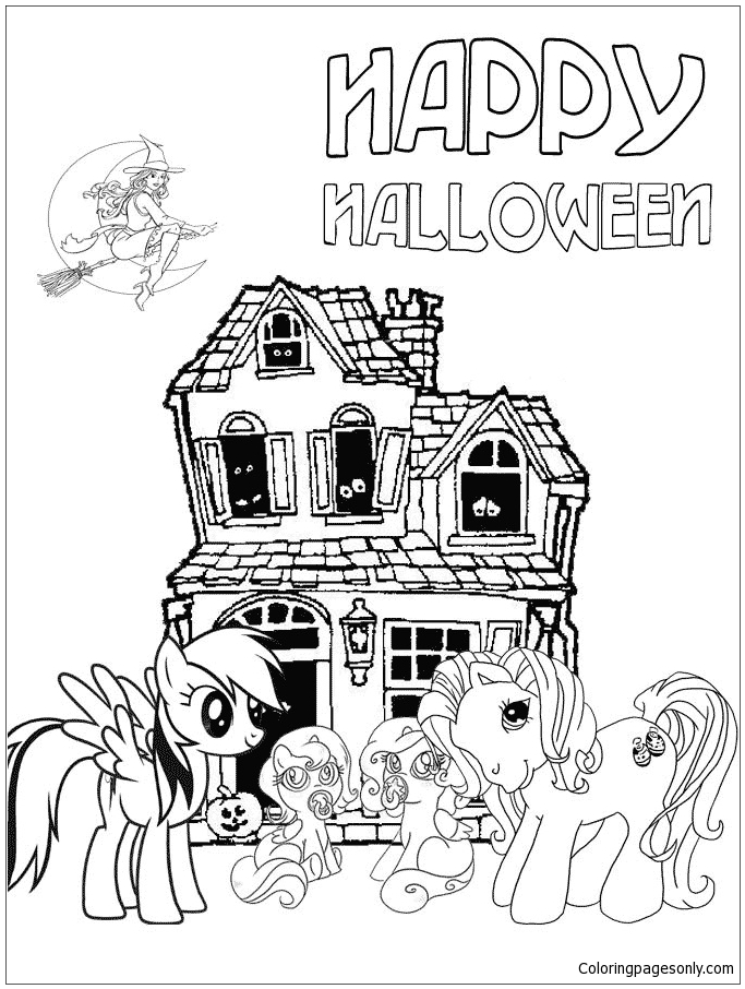 my little pony coloring pages halloween goblin