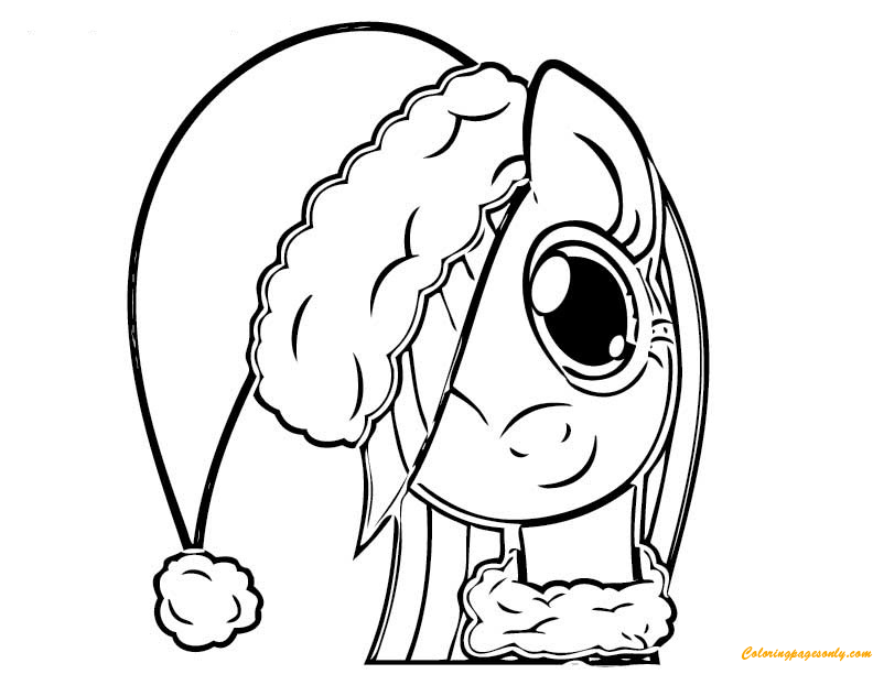 My Little Pony Playing Christmas Coloring Pages - Cartoons Coloring