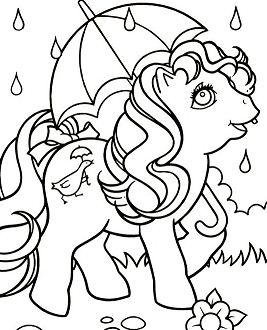 My Little Pony In The Rain Coloring Pages