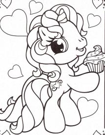 My Little Pony Love Ice Cream Cake Coloring Page