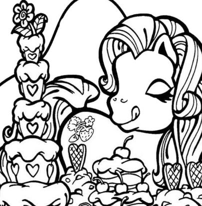 My Little Pony Loves Cakes Coloring Page