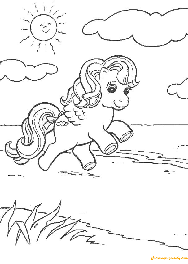 My Little Pony Playing On The Beach Coloring Page
