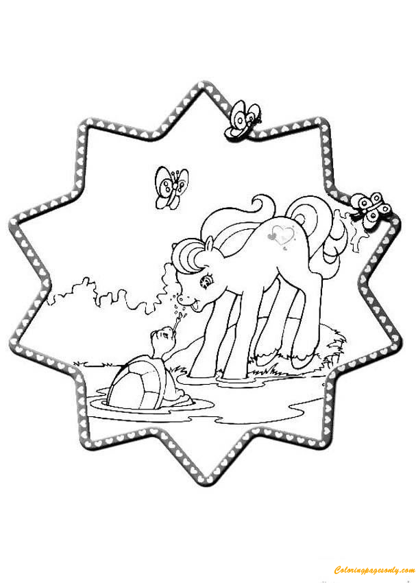 My Little Pony Playing With Cute Turtle from MLP