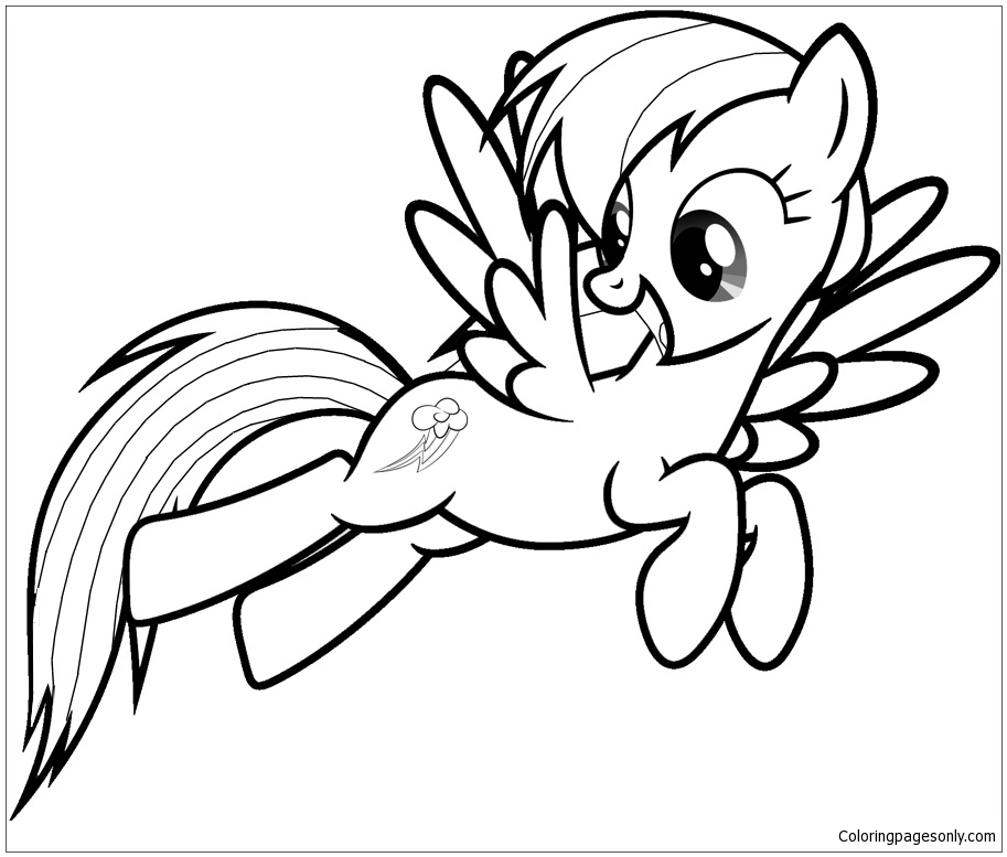 Rainbow Dash Coloring Pages For Kids My Little Pony