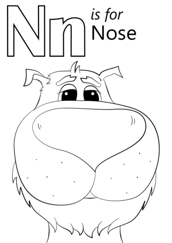 N is for Nose Coloring Pages