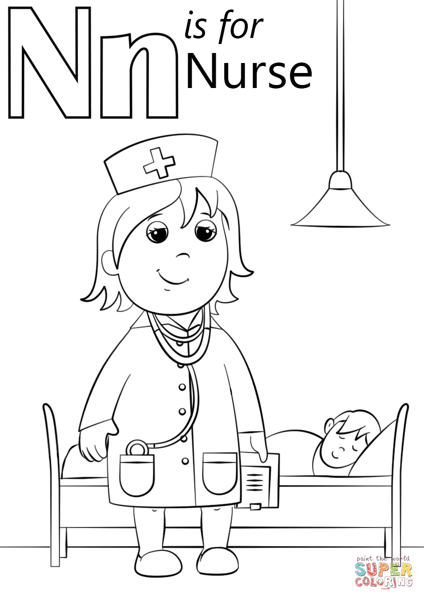 N Is For Nurse Coloring Pages