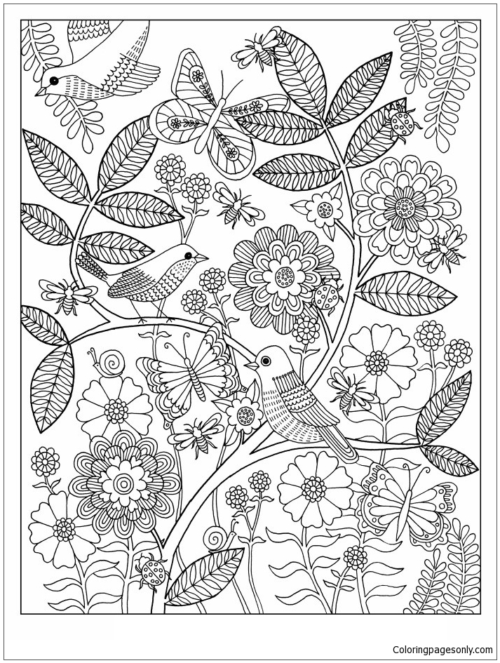 Nature Garden Coloring Page