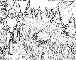 Nature Mountain Bike Coloring Page