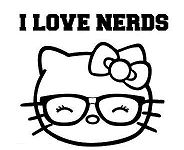 Nerd Hello Kitty Coloring Page