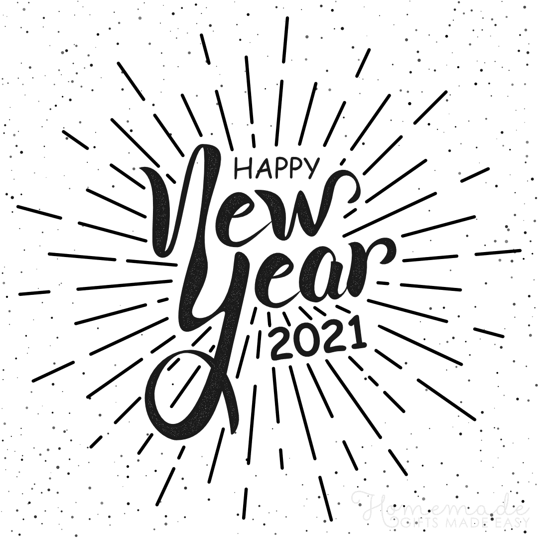 New Year 2021 Is Coming Coloring Page