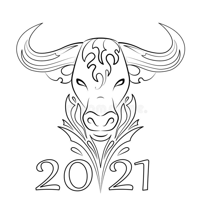 New Year 2021 Symbol Coloring Page