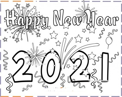 New Year 2021 Coloring Pages