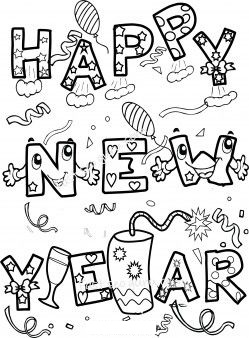 New Year For 2021 Coloring Page