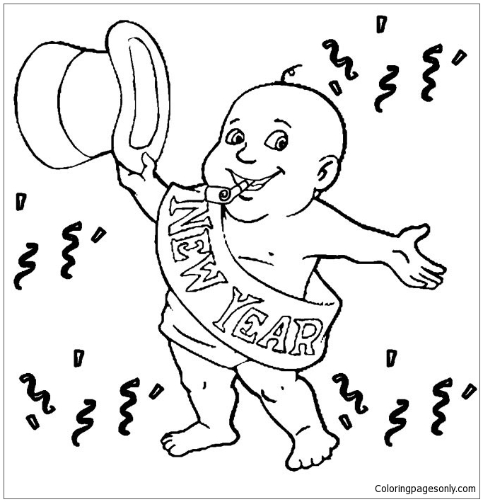 new years baby coloring pages