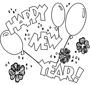 New Years Balloons Coloring Pages