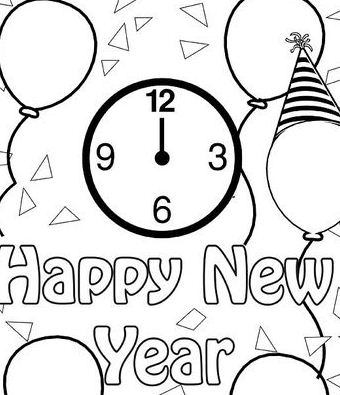 New Years Celebration Coloring Page