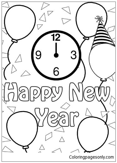 New Years Celebration Coloring Pages