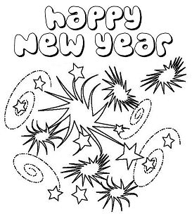 New Years Eve With Lots Of Firework Coloring Page