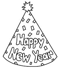 New Years Party Hat Coloring Pages