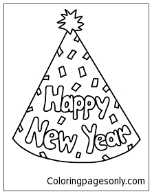 New Years Party Hat Coloring Pages Happy New Year Coloring Pages Coloring Pages For Kids And Adults