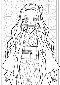 Nezuko from Demon Slayer Coloring Pages - Demon Slayer Coloring Pages