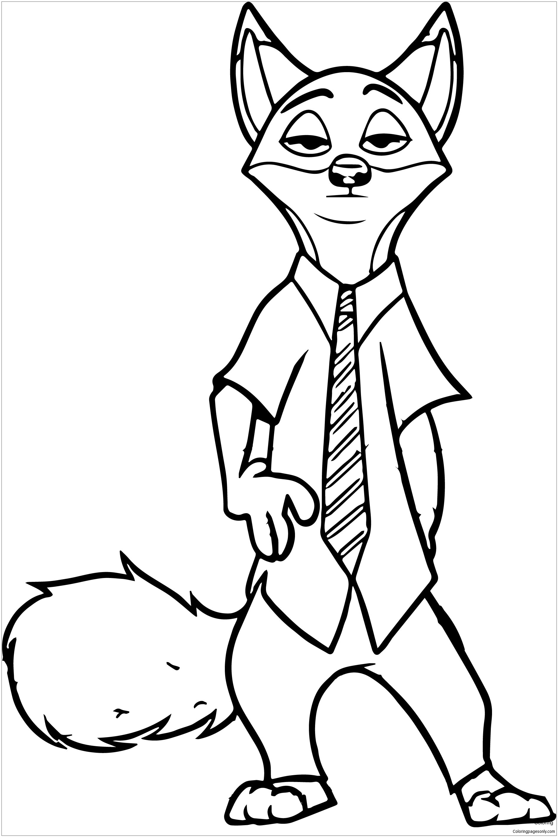 Nick Wilde From Zootopia 1 Coloring Page