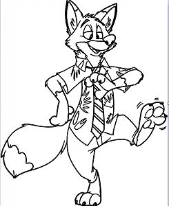Nick Wilde Zootopia Coloring Page