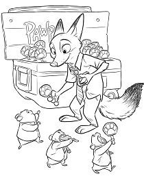 Nick Wilde Coloring Pages