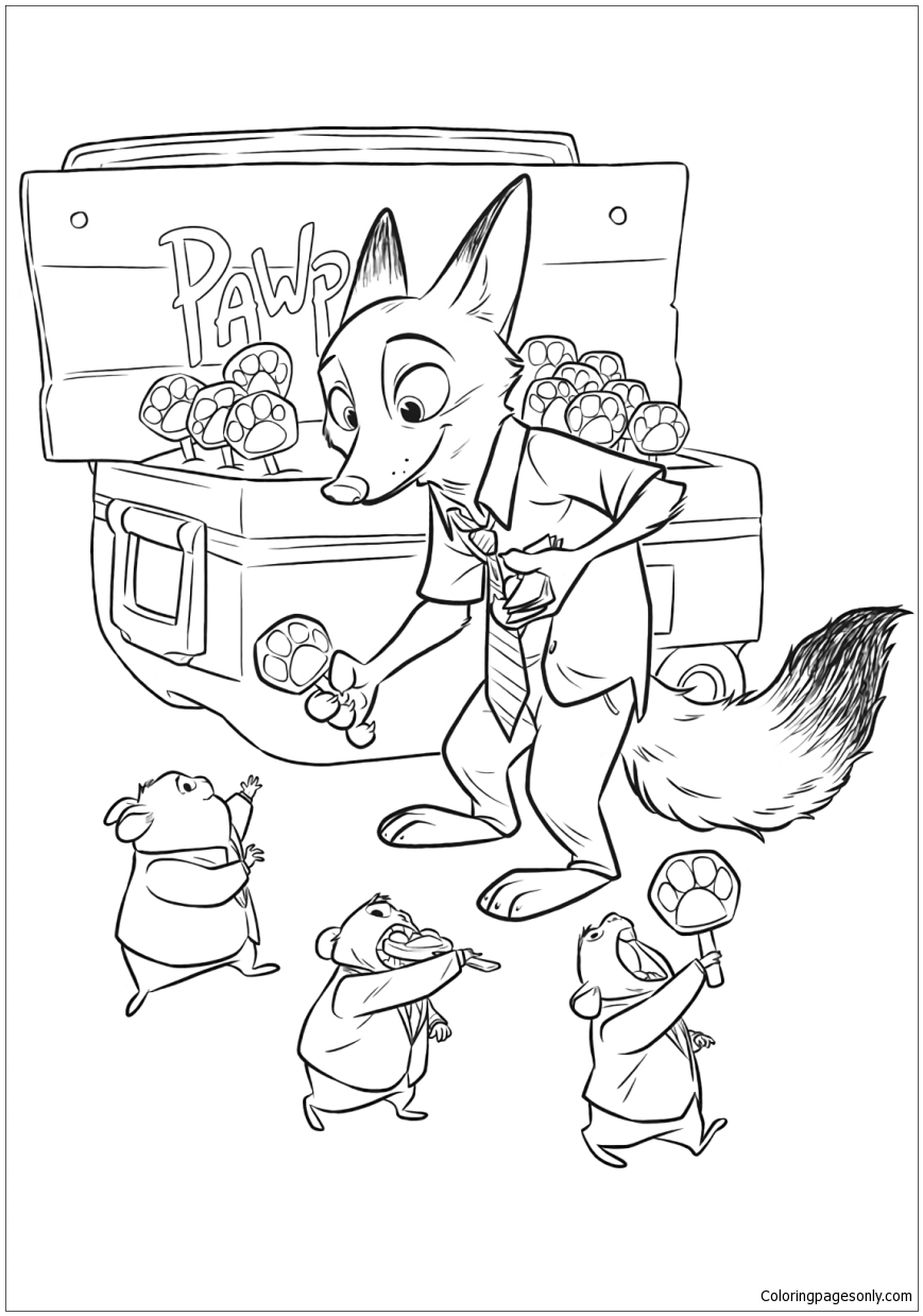 Nick Wilde Coloring Page