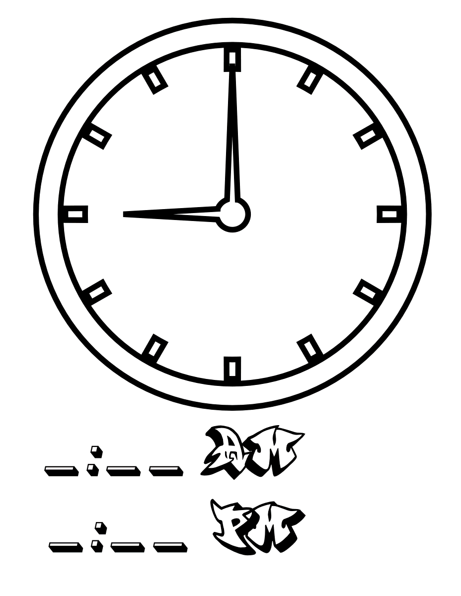 Nine O’clock Coloring Pages