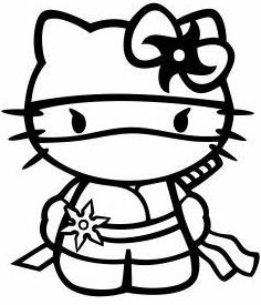 Ninja Hello Kitty Coloring Page