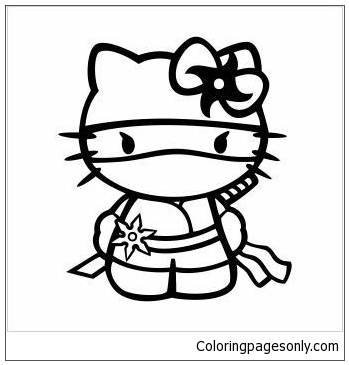 Ninja Hello Kitty Coloring Pages