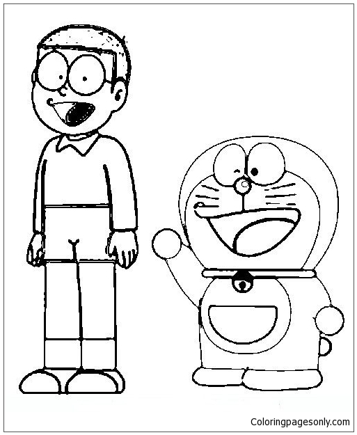 Download Nobita And Doraemon Coloring Pages - Doraemon Coloring Pages - Free Printable Coloring Pages Online